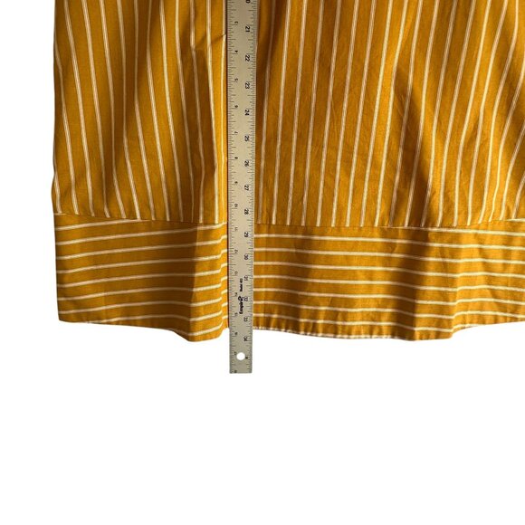 J.O.A Yellow Striped Halter Neck Criss Cross Tie Front Mini Dress Size L Cotton - Picture 8 of 8